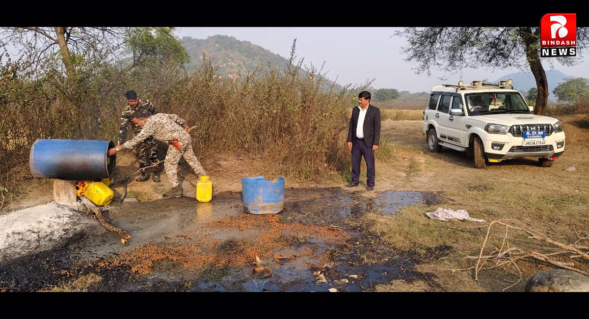 एसडीएम ने अवैध शराब के खिलाफ मझिआंव में की औचक छापेमारी